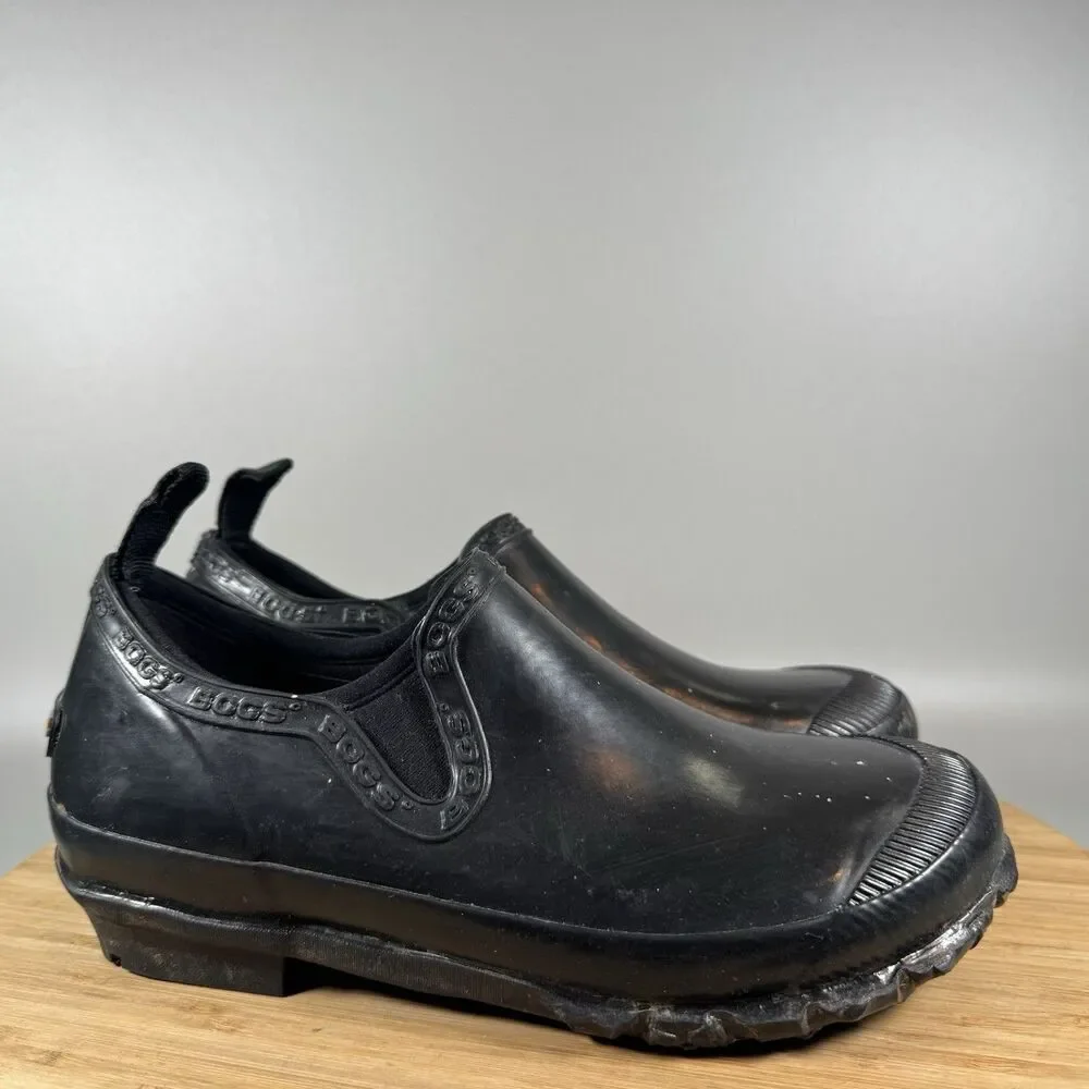 S Bogs Womens Rue Slip On Waterproof‎ Rain Shoes Size 6 Black